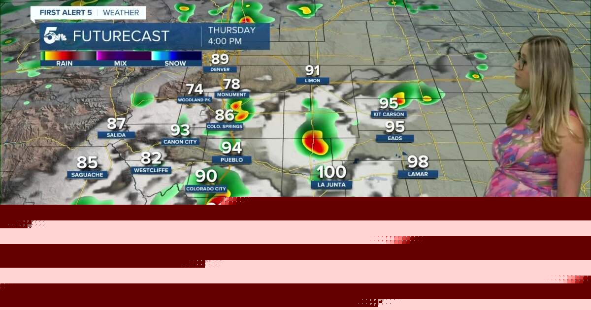 Spotty thunderstorms and hot temperatures on Thursday