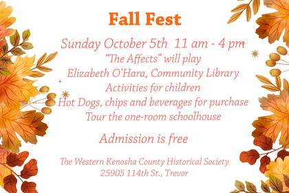A word from our sponsors: Western Kenosha County Historical Society Fall Fest is Oct. 5