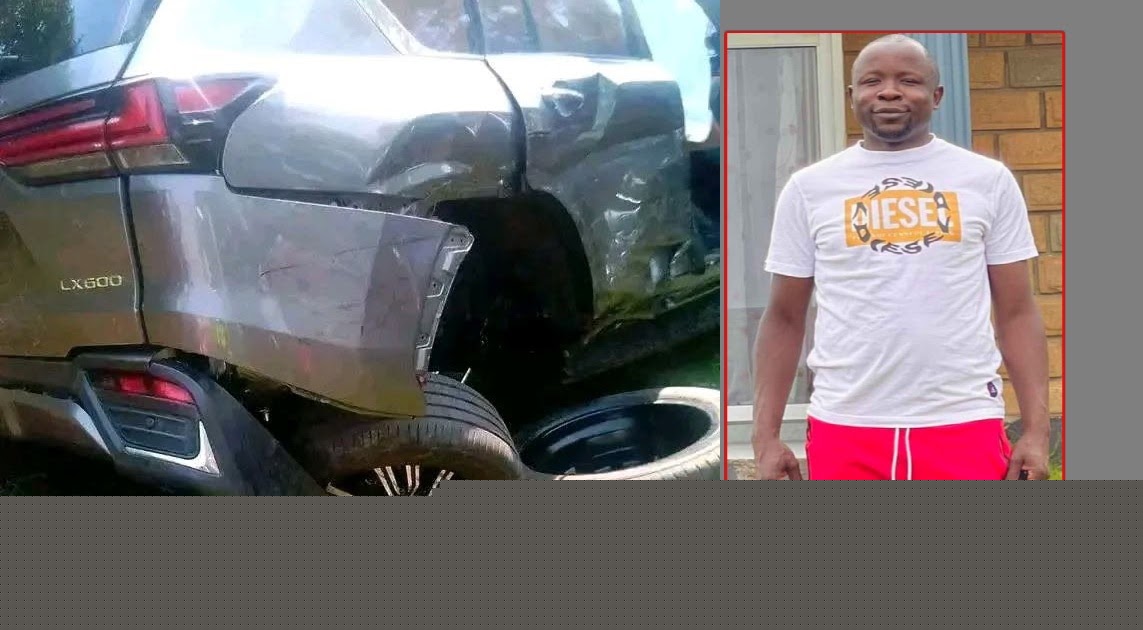 Former Migori Governor OKOTH OBADO’s son survives car crash – The Lexus LX 600 he was driving extensively damaged (VIDEO)