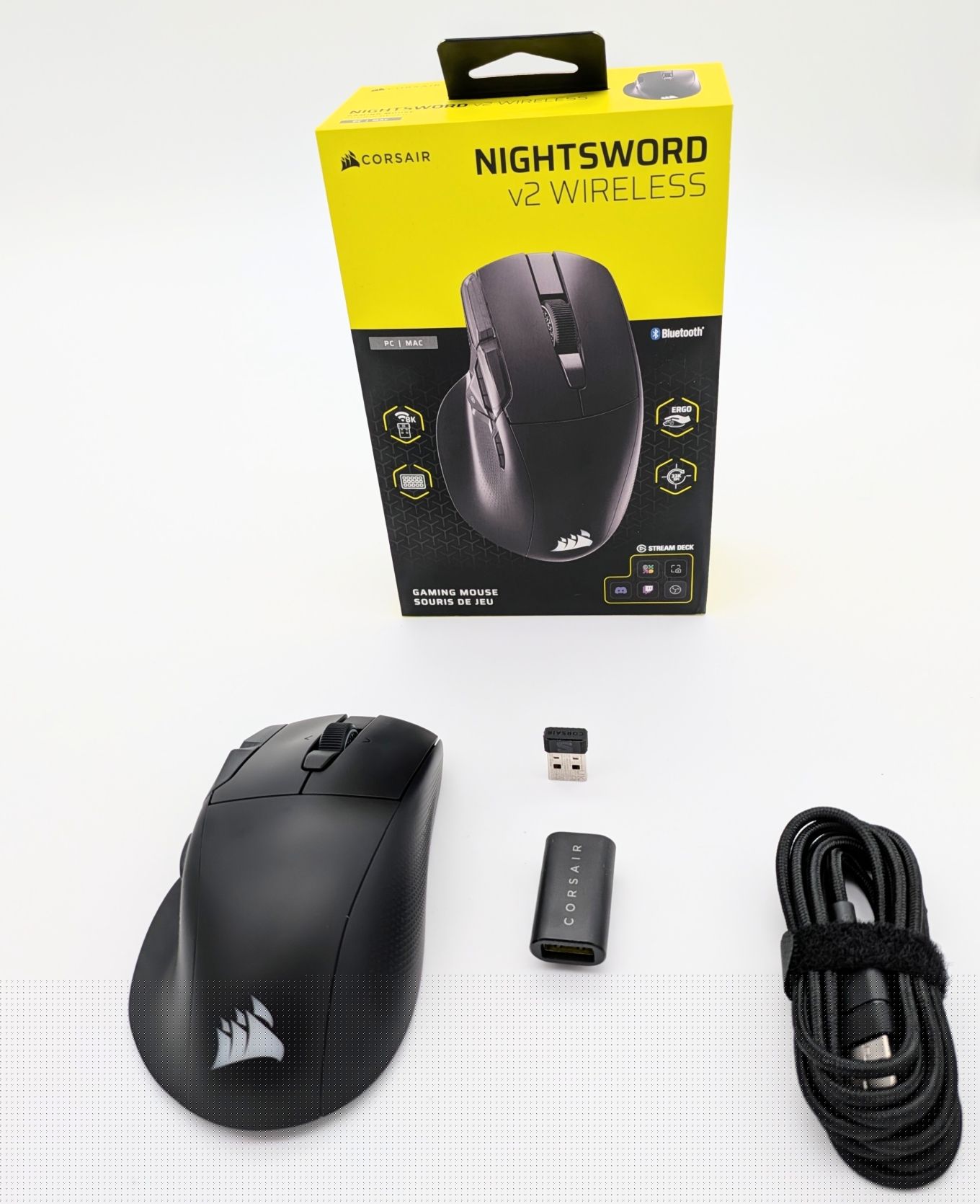 Corsair Nightsword v2 Wireless SD: Gaming-Maus mit integriertem Virtual Stream Deck
