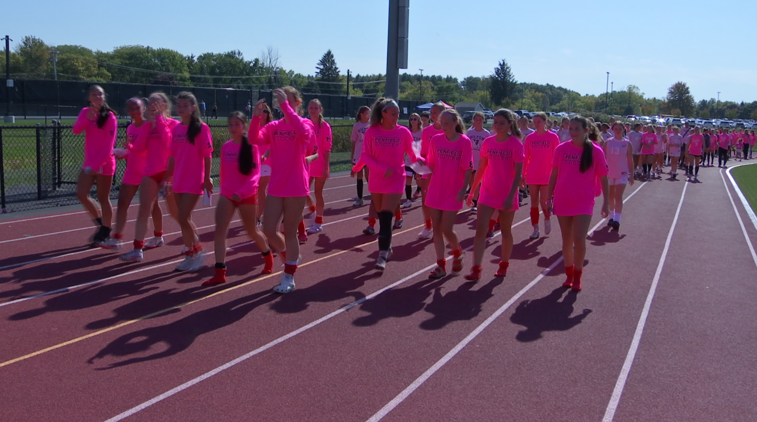 Hilton girls soccer raises funds for breast cancer awareness during annual ‘kick out cancer’ game