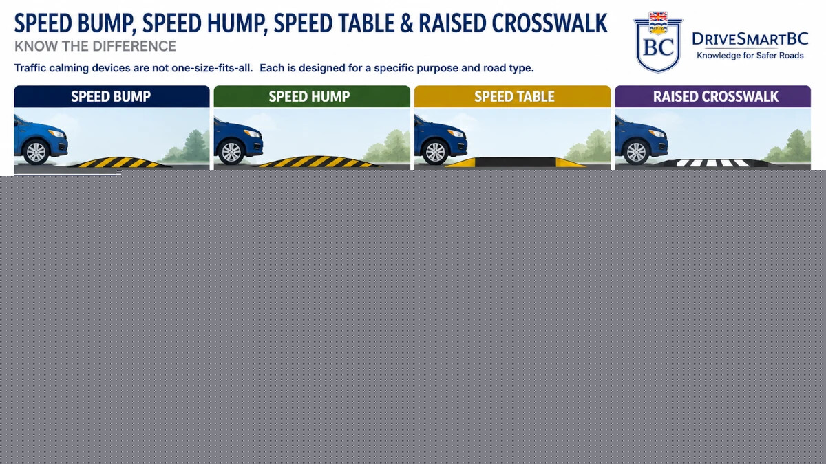 Speed bumps, speed humps and speed tables: What's the difference? (Behind the Wheel)