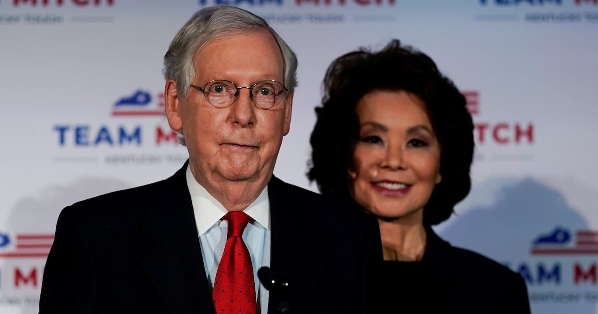 Elaine Chao Snubs Missing McConnell in Lengthy Speech