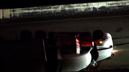 Overturned big rig shuts down several I-10 East Freeway lanes before Hardy, Mckee Street