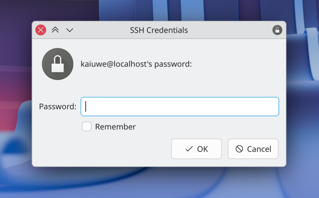 Comment on Reworking KSSHAskPass by Kai Uwe