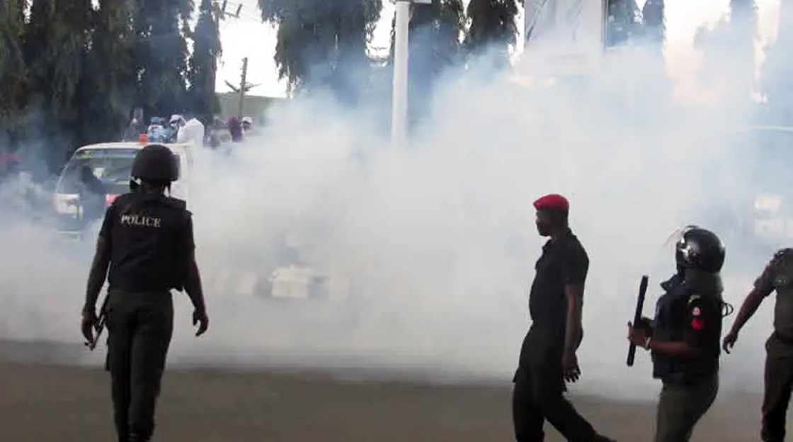 Police fire tear gas as protesters storm Lagos Assembly over demolitions