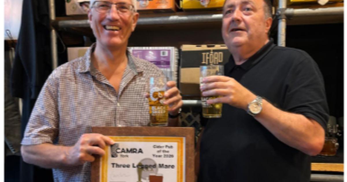 Popular York venue presented with award as CAMRA's Cider Pub of the Year