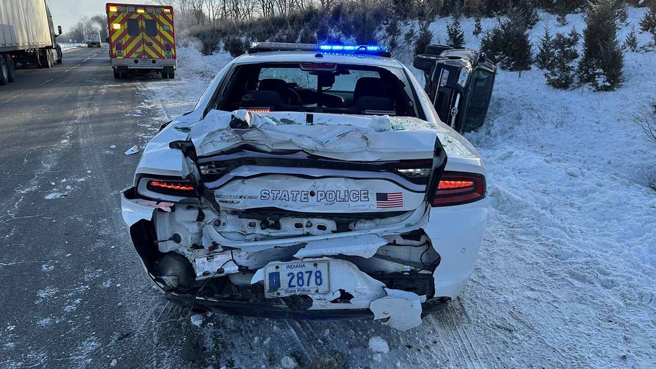 State police car hit on I-70 near Plainfield marks 6th crash in 5 days