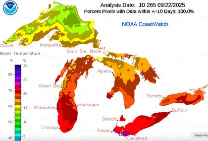 Lake Erie acting as a magnet for a substantial storm system;  what that means for dry Michigan