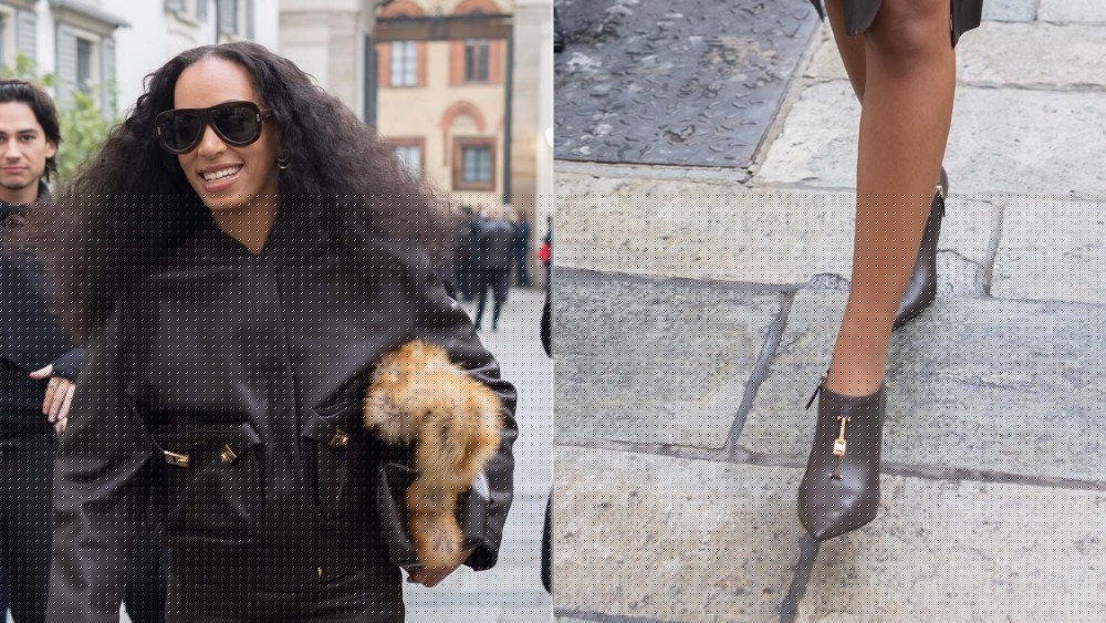 Solange Knowles Delivers a Hardware-trimmed Take on Leather Booties at Ferragamo in Milan