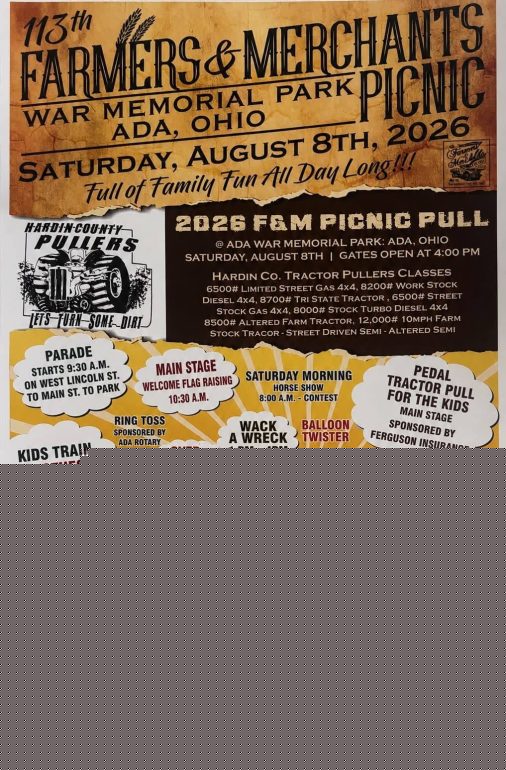113th Annual Farmers and Merchants Picnic Set for August 8