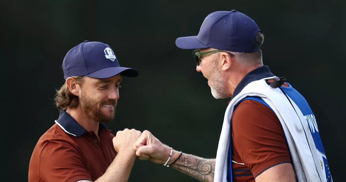 Tommy Fleetwood's man mountain caddie gets message from famous wife over Ryder Cup heroics