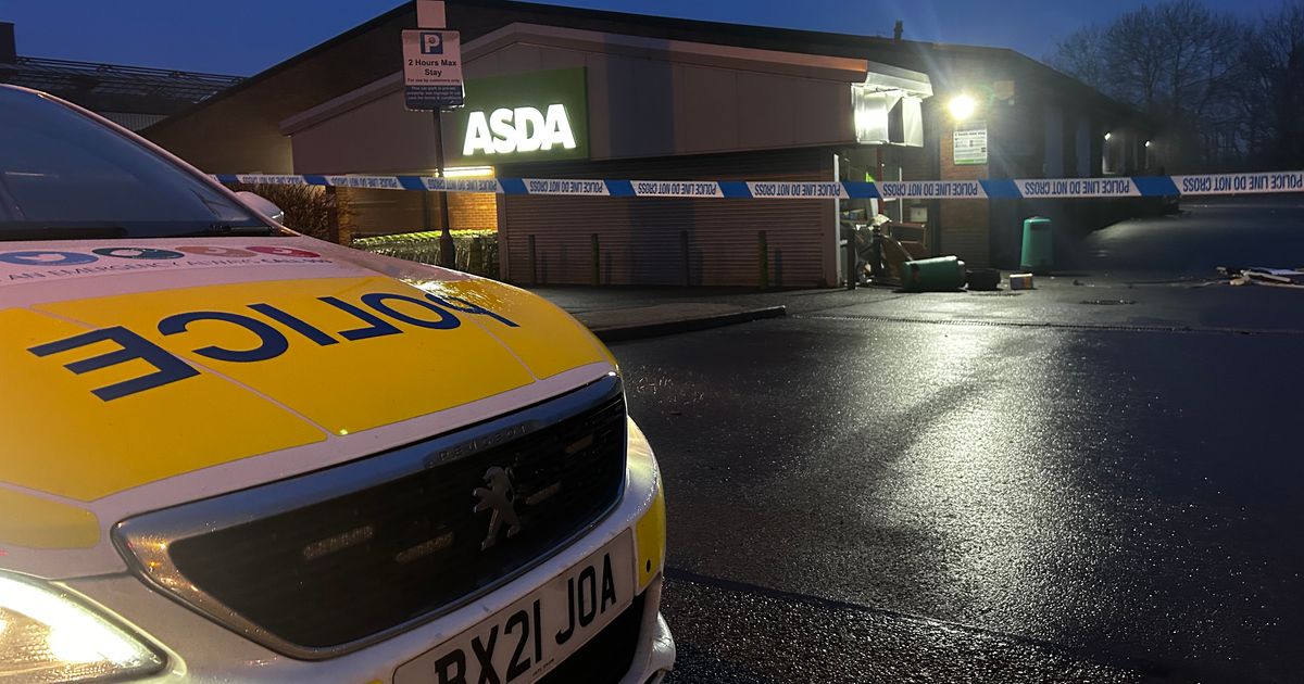 Police tape off North Staffordshire Asda after ram-raid