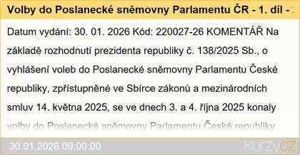 Volby do Poslanecké sněmovny Parlamentu ČR - 1. díl - 2025
