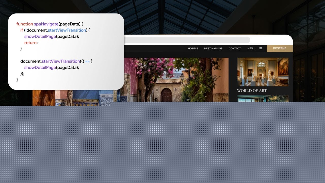 Re-imagine the web with View Transitions