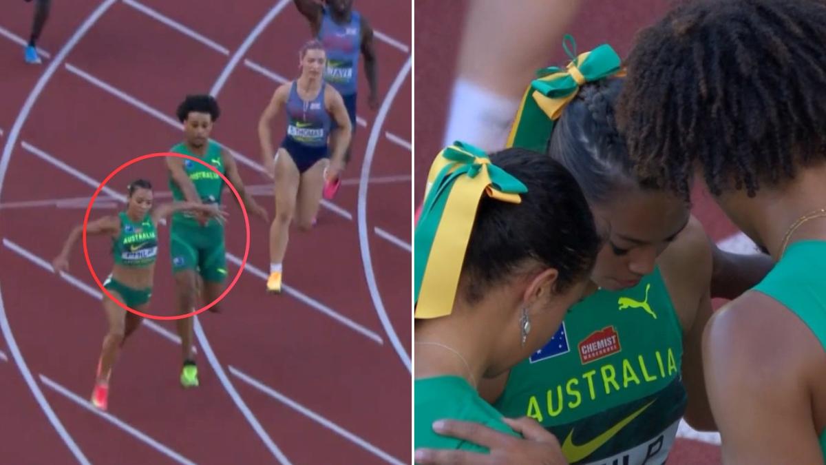 Heartwarming moment after Aussie mixed 4x100m relay team suffer ‘nightmare’ final at world under-20 championships