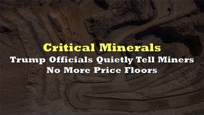 Comment on Trump Officials Quietly Tell Miners No More Price Floors by David Kueckels