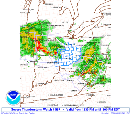 SPC Severe Thunderstorm Watch 567