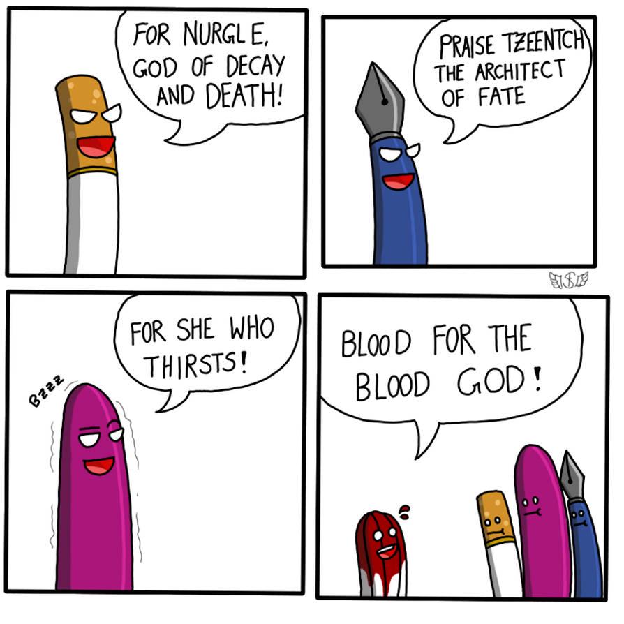 Warhammer 40,000 - The four chaos gods of sticks | /r/grimdank
