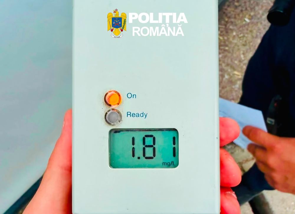 Șofer prins cu o alcoolemie de 1,81 mg/l în aerul expirat, la Roșiori. Ce înseamnă această valoare