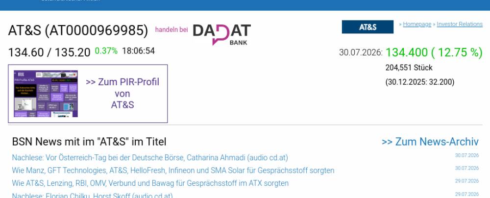 Wie AT&S, Andritz, Lenzing, Verbund, voestalpine und EVN für Gesprächsstoff im ATX sorgten