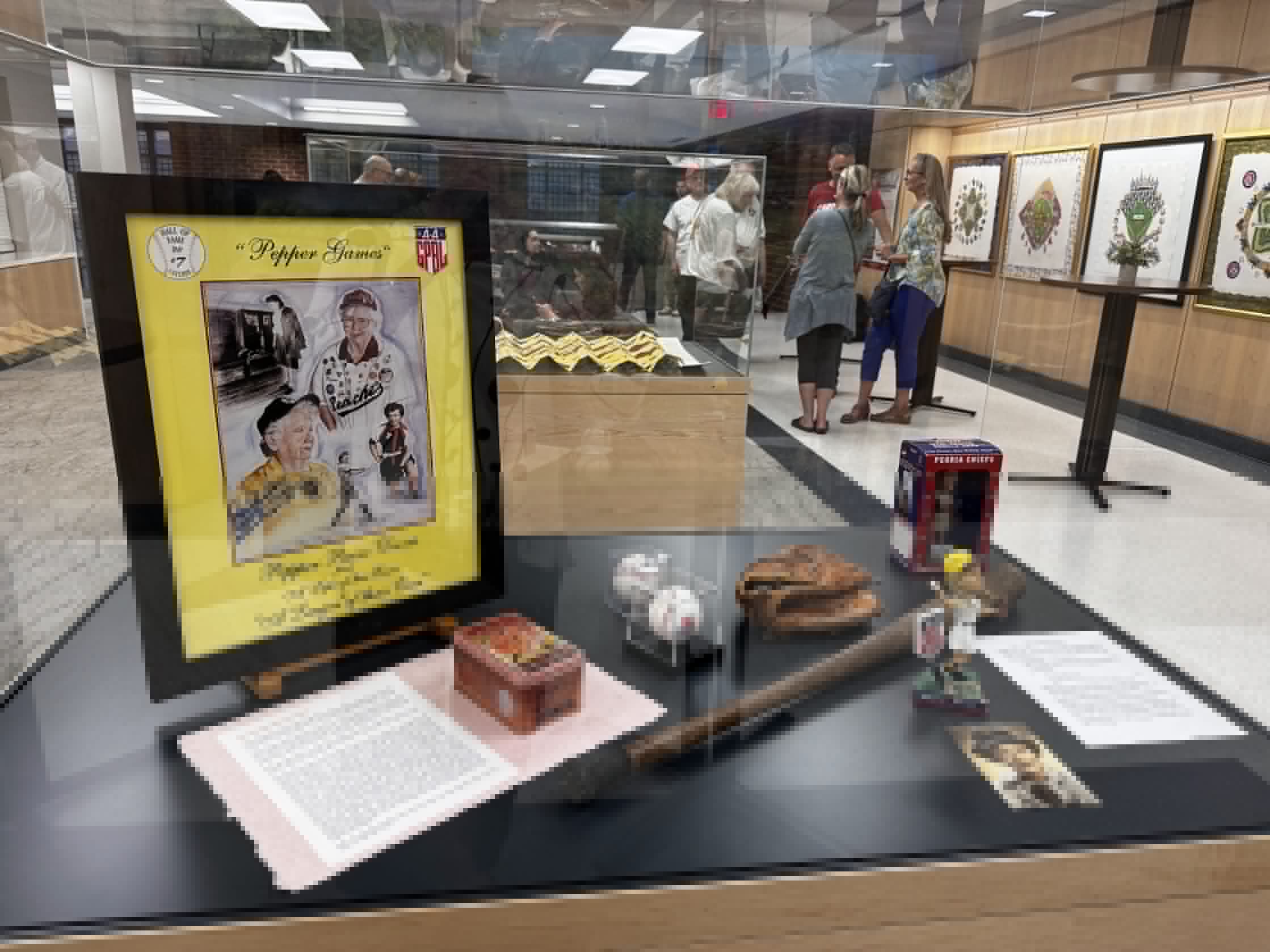 Baseball-related history and art display
