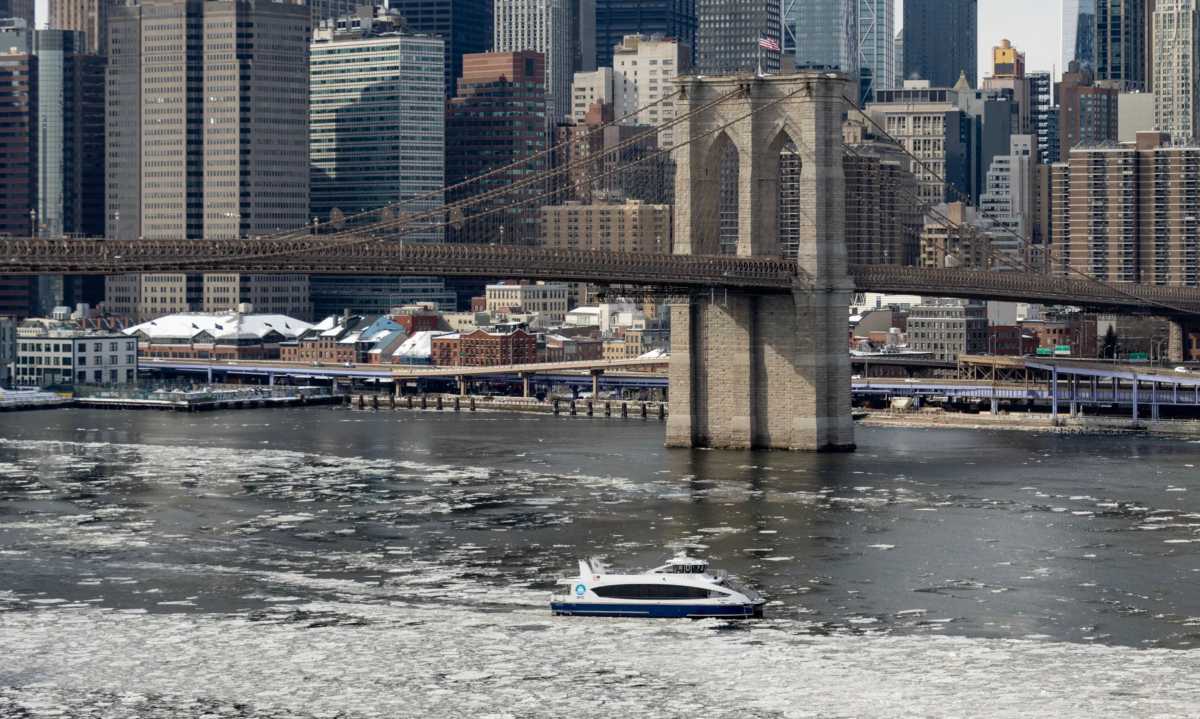 NYC Ferry system still frozen indefinitely due to icy conditions on East and Hudson Rivers