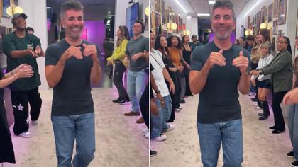 Simon Cowell Goes Viral for Jennifer Hudson Spirit Tunnel Appearance