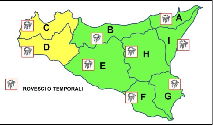 Torna il maltempo in provincia di Trapani: oggi allerta gialla