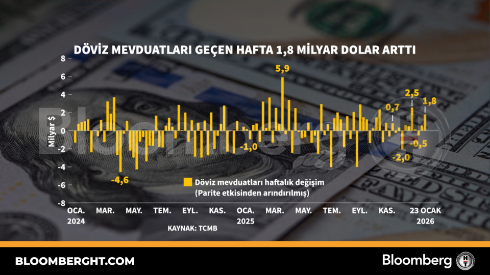 Döviz mevduatları geçen hafta 1,8 milyar dolar arttı