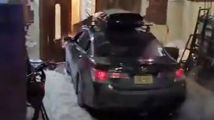 Moment car repeatedly rams into packed synagogue at holy Jewish site as driver arrested and hate crime probe launched