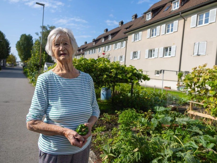 Amalia Meraner, die älteste Bewohnerin der Siedlung am Südtirolerplatz in Hard