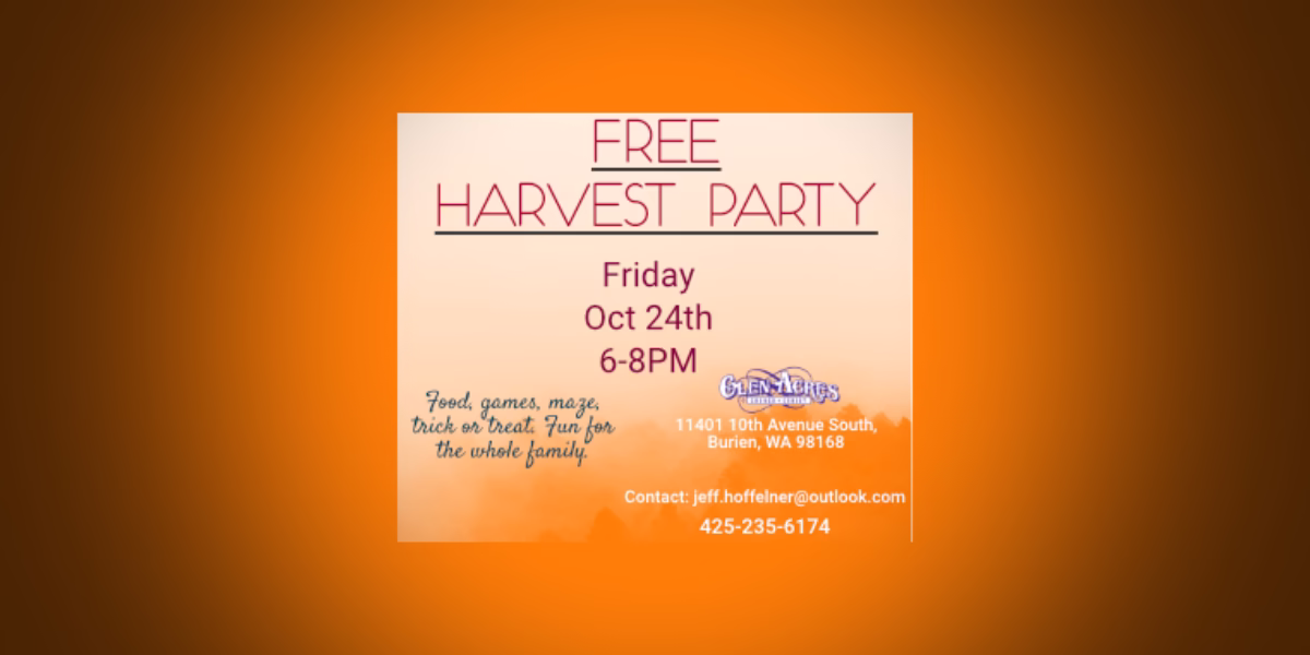 Free Harvest Party set for Friday, Oct. 24 at Glen Acres Church of Christ in Burien