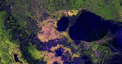 NASA-ISRO Radar Mission Peers Through Clouds to See Mississippi River Delta
