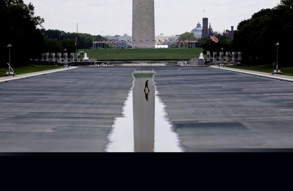 No evidence? No problem. Trump pushes ahead on false claims that Reflecting Pool was vandalized