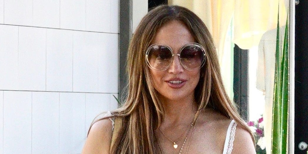 Jennifer Lopez Pairs Sheer Separates With a Statement Micro Bag