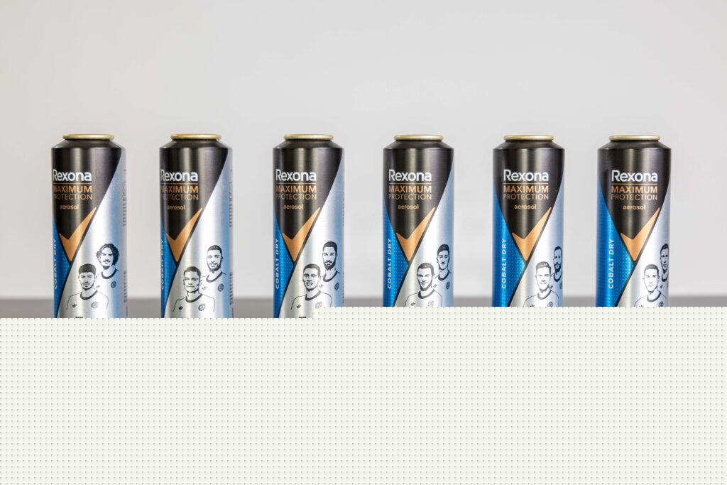 Ball produces six can designs for Unilever’s Rexona DFB edition using Dynamark™ PRO