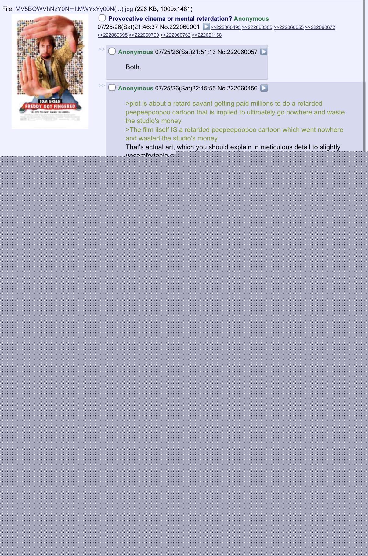 Greentext Stories - /tv/ on Freddy Got Fingered | /r/Greentext