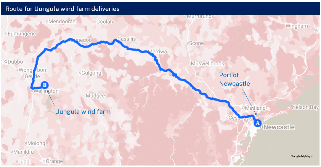 Wind turbine blades to move through Hunter roads from today