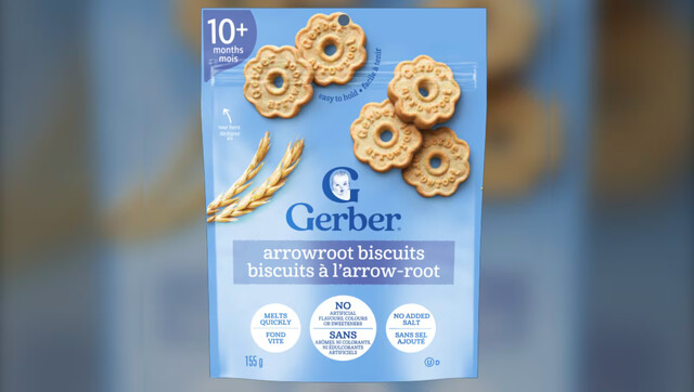 Gerber recalls arrowroot biscuits that might contain pieces of plastic or paper (Canada)