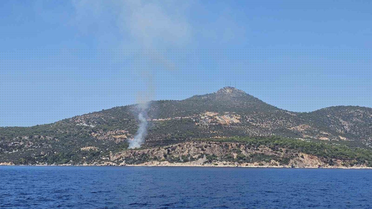 Kaş'ta makilik alanda yangın kısa sürede söndürüldü