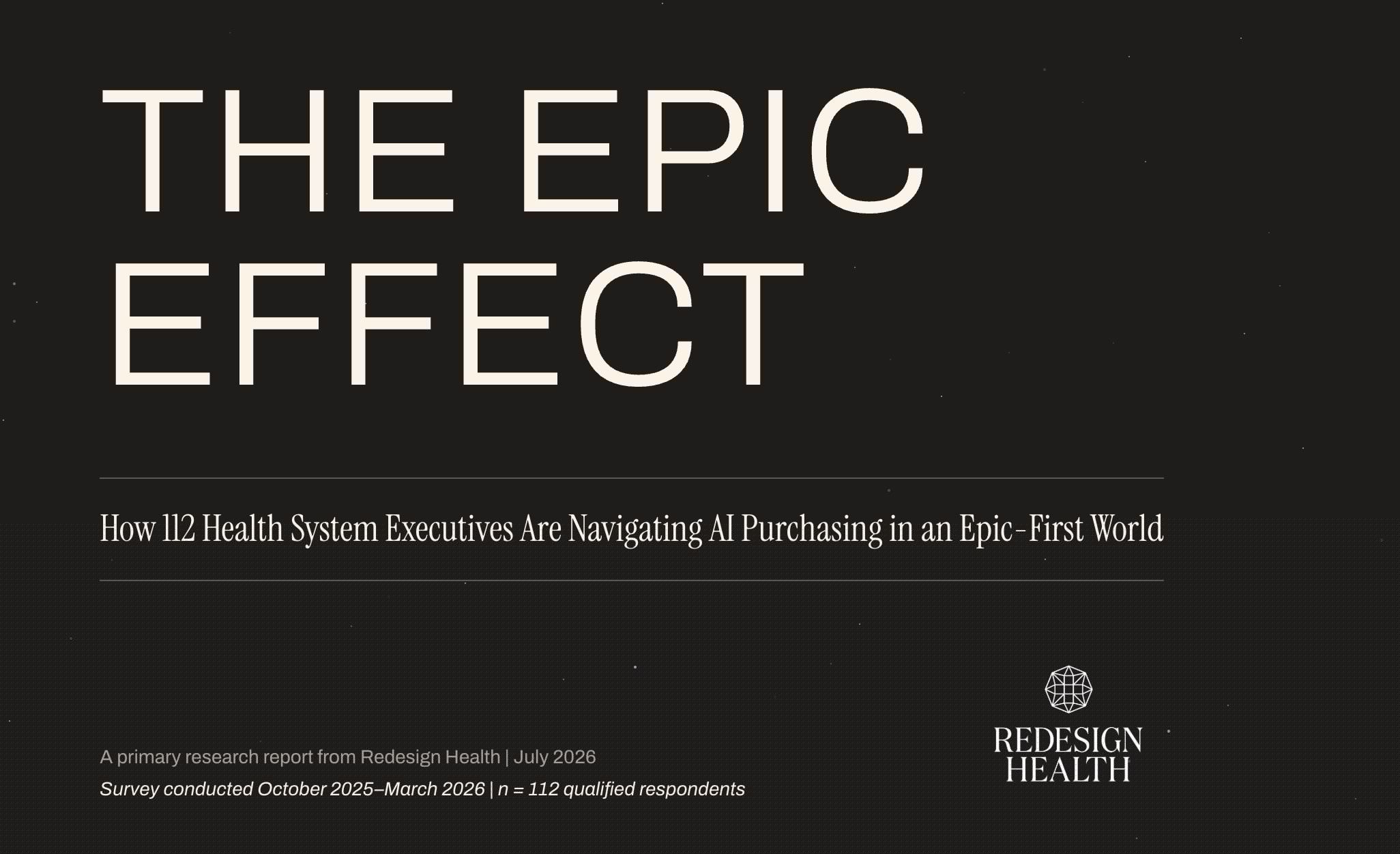 Redesign Health Study: 71% of Health Systems Adopt an “Epic-First” AI Purchasing Strategy