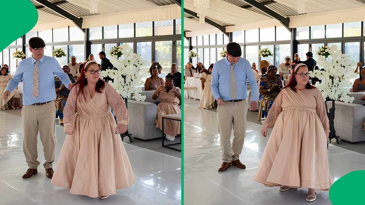 "Mamazala is a whole vibe": American in-laws get down to Lekompo at son's wedding, SA entertained