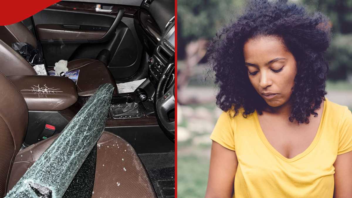Woman heartbroken as thug breaks into her vehicle, steals her handbag
