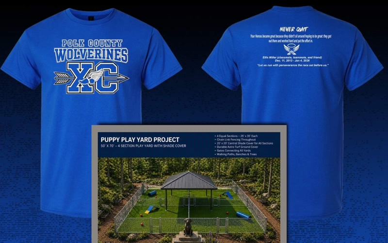 Running and rescue: PCMS shirts honor Ellis Miller’s twin passions