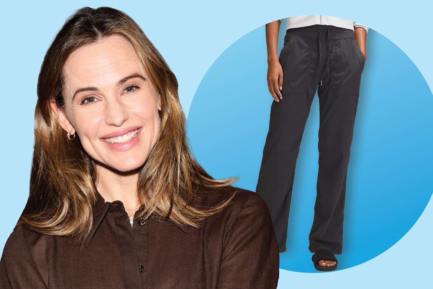 Tired of Stiff Denim? Jennifer Garner Wore This Adjustable-Fit Pants Style That Works for the Office and the Couch