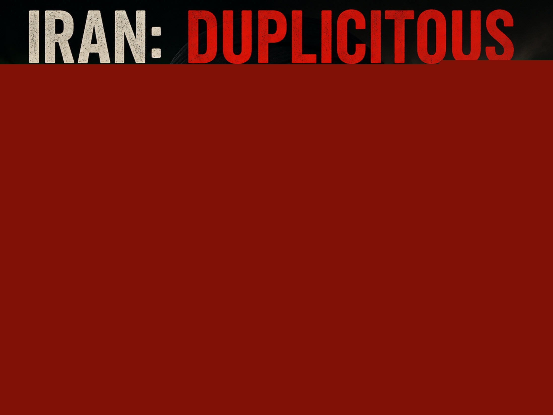 Trump: Iran is unbelievably duplicitous