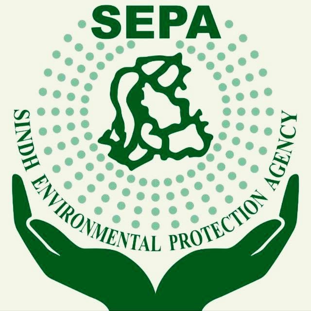 SEPA building illuminated with green lights to highlight environment-friendly Pakistan, Green Sindh