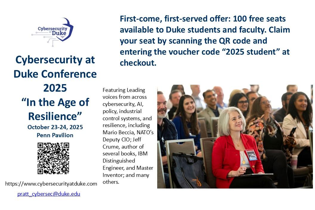 Cybersecurity at Duke Conference "In the Age of Cybersecurity Resilience"