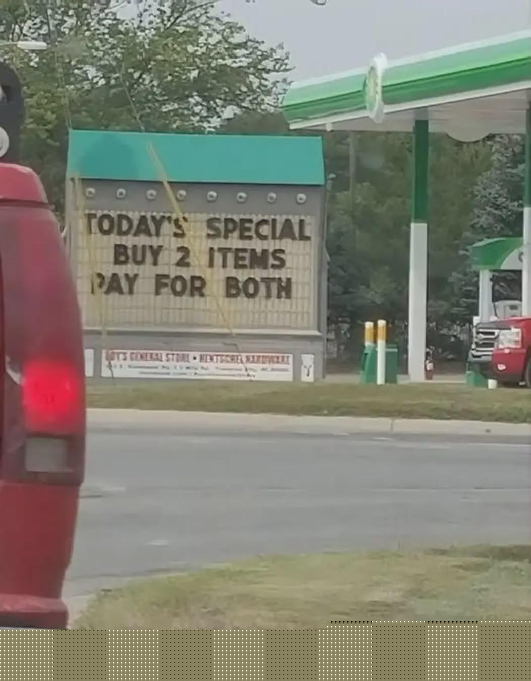Funny Store Signs - Today's special